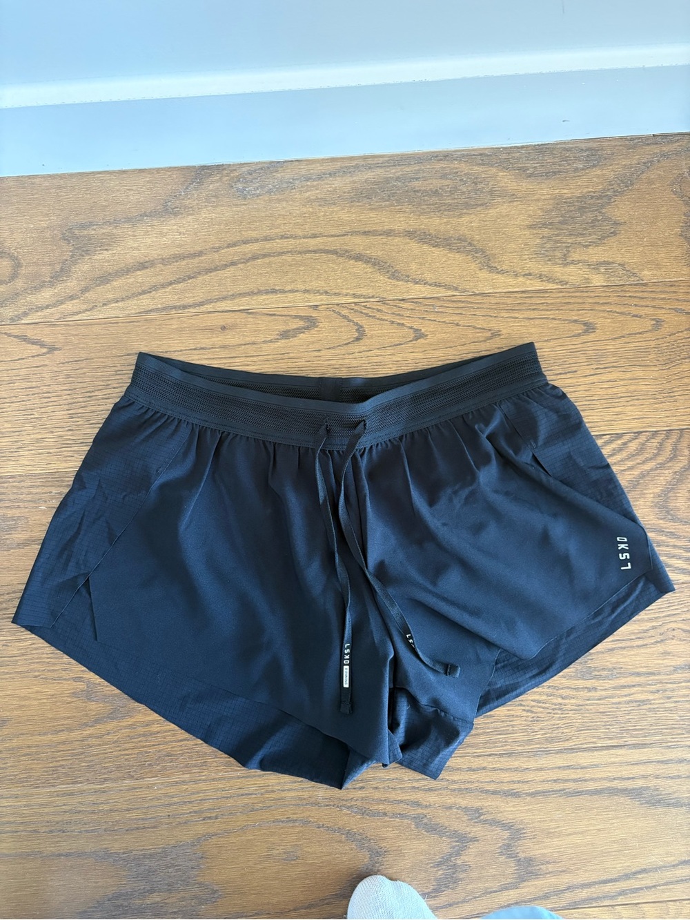 LSKD Women's Black Athletic Running Shorts with Drawstring Waist